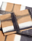 Chowk Black Hand Clamp Dyed Artisanal Set Of 4 Cotton Table Napkin