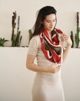 Fawn Square Silk Artisanal Scarf In Multicolor Hand Crafted Shibori Print