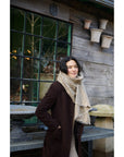 Forest Night Handwoven Neutral Cashmere Merino Scarf