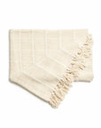 Sea Shell White Textured Checks Handloom Throw