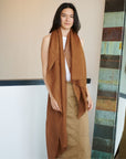 Coco Brown Hand Woven Linen Silk Blend Scarf