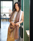 Barque Clay Modern Artisan Striped Soft Merino Handwoven Scarf