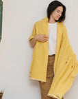 Dandelion Butter Yellow Plush Soft Twill Merino Handwoven Throw