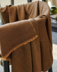 Hay Brown Plush Soft Twill Merino Handwoven Throw
