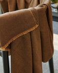 Hay Brown Plush Soft Twill Merino Handwoven Throw