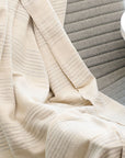 Silica Chalk Off White And Gray Stripes Handwoven Throw