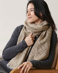 Forest Night Handwoven Neutral Cashmere Merino Scarf