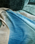 Lake Moss Handwoven Merino Throw Blanket in Serene Shades of Blue Green