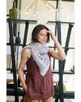 Pebble Light Gray Hand Woven Soft Linen Scarf