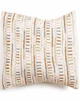Dahli Coral Hand Woven Hand Embroidered Multicolor White Artisanal Pillow