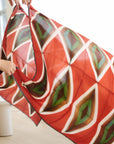 Fawn Square Silk Artisanal Scarf In Multicolor Hand Crafted Shibori Print