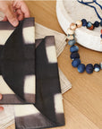 Melo Black Mulberry Silk Shibori Hand Crafted Zero Waste Pouch