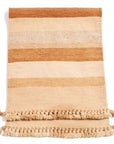 Maat Handloom Brown Beige Cream Stripes Artisanal Accent Rug