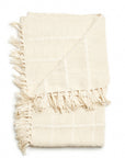Sea Shell White Textured Checks Handloom Throw