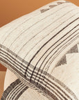 Kora White And Black Handloom Large Square Pillow