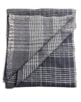 Alloy Dark Blue Stripes Pattern Soft Merino Linen Handloom Throw