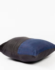Aakar Mor Black & Indigo Color Block Mulberry Silk Pillow