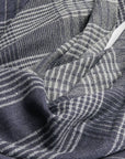 Alloy Dark Blue Stripes Pattern Soft Merino Linen Handloom Throw showcasing detailed handwoven design.