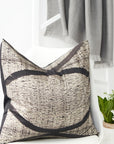 Arc Black Hand Crafted Shibori Print Mulberry Silk Pillow