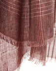 Auro Cinnabar Handwoven Earthy Rust Maroon Linen Scarf