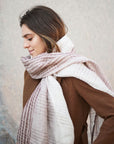 Auro White Handwoven Linen Scarf