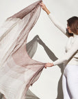 Auro White Handwoven Linen Scarf