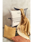 Kora White And Black Handloom Large Square Pillow