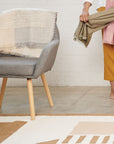 Dyoon Abstract Pattern Handwoven Artisanal Wool Rug