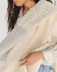Butterscotch White Handloom Textured Plush Merino Throw