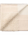 Butterscotch White Handloom Textured Plush Merino Throw