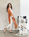 Canyon Hand Embroidered Hand Woven Merino Silk Soft Scarf