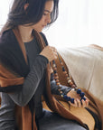 Iris Brown Cashmere Merino Handwoven Scarf