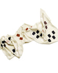 Off White Dahlia Hand Embroidered Hand Woven Modern Artisanal Scarf