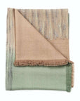 Salvia Green Brown Merino Ombre Handloom Throw showcasing its unique colors and handloom detail.