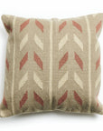 Ero Green Brown Geometric Pattern Hand-woven Jute Cotton Large Pillow