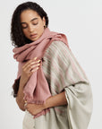 Chive Ombre Hand Textured Handloom Soft Merino Throw