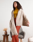 Forest Night Handwoven Neutral Cashmere Merino Scarf