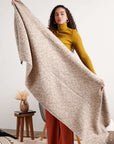 Forest Night Handwoven Neutral Cashmere Merino Scarf