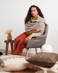 Forest Night Handwoven Neutral Cashmere Merino Scarf