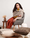 Forest Night Handwoven Neutral Cashmere Merino Scarf