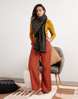 Graphite Black Brown Plush Soft Large Handloom Merino Scarf