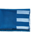 Harbor Blue Silk Merino Hand Woven Hand Embroidered Modern Artisanal Scarf