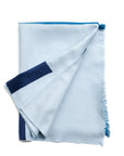 Harbor Blue Silk Merino Hand Woven Hand Embroidered Modern Artisanal Scarf