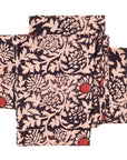 Hummus Floral Wax Block Printe Cotton Table Napkin( set of 4 )