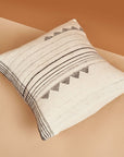 Kora White And Black Handloom Large Square Pillow