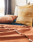 Chokor Nira Brown Organic Cotton Handloom Pillow Cover