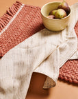 Kora Off White Peace Silk Handloom Napkin ( set of 4 )