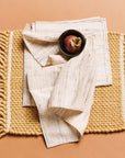 Kora Off White Peace Silk Handloom Napkin ( set of 4 )