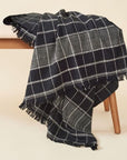 Charco Black Checks Pattern Handwoven Organic Cotton Throw