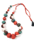 Mihika Indigo Blue Silk Beaded Necklace Modern Artisanal— Indigold
